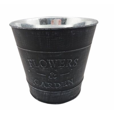 Osłonka flower garden okrągła metalowa 16,5 x 16 x 16 cm