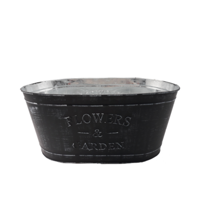 Osłonka flower garden owalna metalowa 15 x 33 x 20 cm