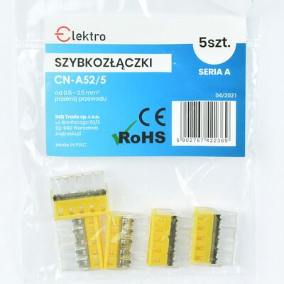Szybkozłączka CN-A52 5x0,5-2,5 mm drut (opk 5szt) ELEKTRO