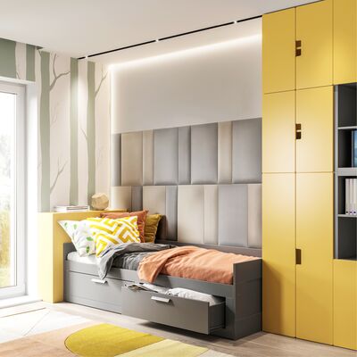 Panel tapicerowany LOUNGE PP szary 60 x 15 cm ME30