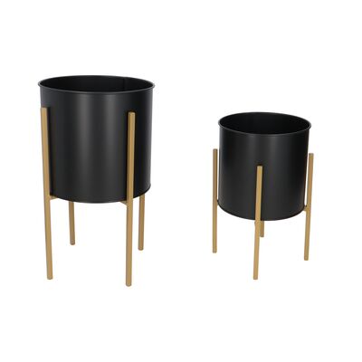 Osłonka metalowa czarno-złota 2 sztuki