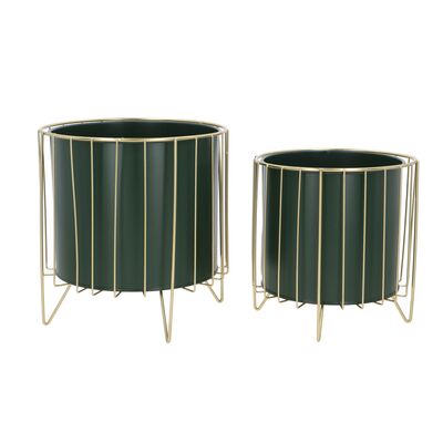 Osłonka metalowa zielono-złota 2 sztuki