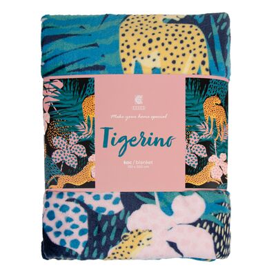 Koc Tigerino 150 x 200 cm turkusowy