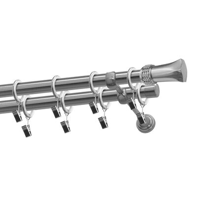 Karnisz podwójny 19/19 mm Diament nikiel 200 cm