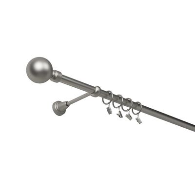 Karnisz pojedynczy 19 mm chrom mat 240 cm Kula żabka