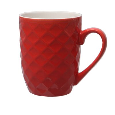 Kubek trójkątny 0,33 l biały czerwony