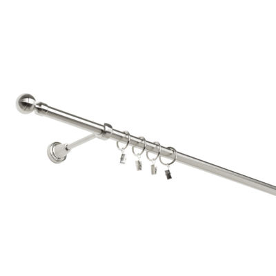 Karnisz pojedynczy 19 mm efekt stali 200 cm żabka paola