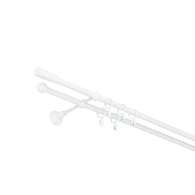 Karnisz podwójny 16/16 mm biały błysk 200 cm żabka picasso