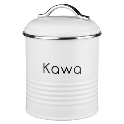 Pojemnik metalowy okrągły ALCANO KAWA biały