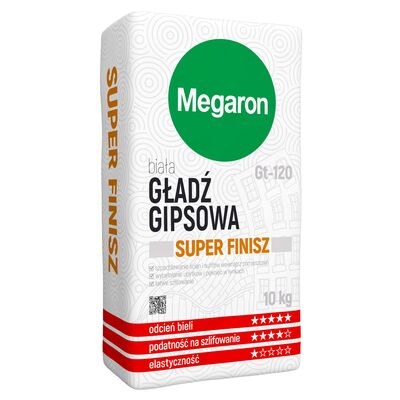 Gładź gipsowa biała SUPER FINISZ Gt-120 10 kg Megaron