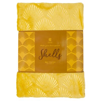 Koc Shells 150 x 200 cm musztardowy