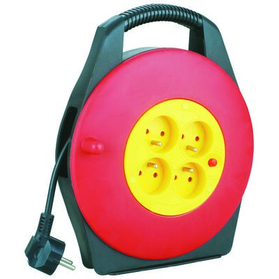 Przedłużacz bębnowy 4 gniazda z uziemieniem z przesłonami gniazd z włącznikiem termicznym ELEKTRO