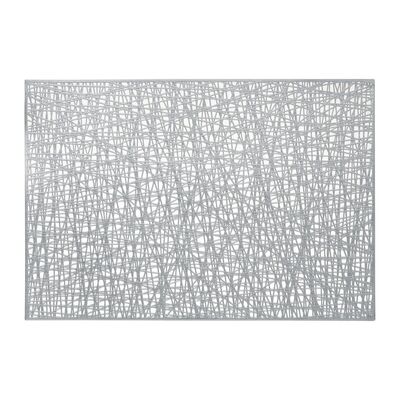 Mata stołowa prostokątna PVC AM-GLAMOUR 30 x 45 cm srebrna ażur