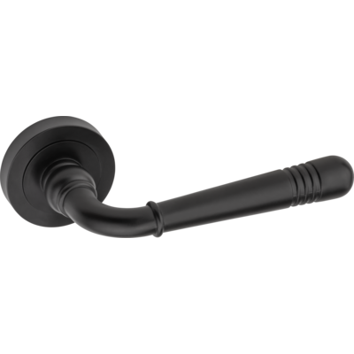 Klamka AMB LETUR okrągły szyld czarny mat ZAW