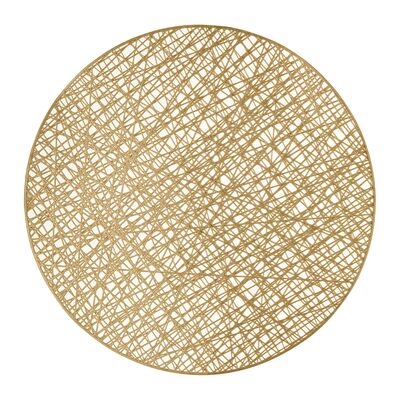Mata stołowa okrągła PVC AM-GLAMOUR 38 cm złota ażur