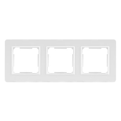 Ramka potrójna plastikowa biała QUAD