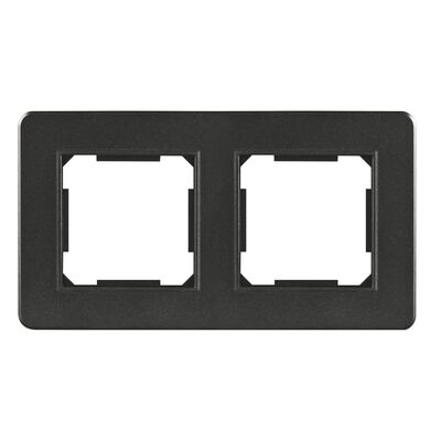Ramka podwójna plastikowa czarna QUAD