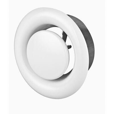 Anemostat metalowy wywiewny Ø80 biały