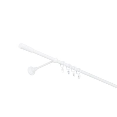 Karnisz pojedynczy 16 mm biały błysk 160 cm żabka picasso