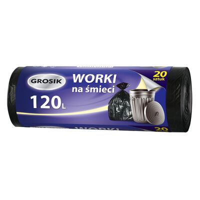 Worki na śmieci HD czarne 120 l 20 sztuk