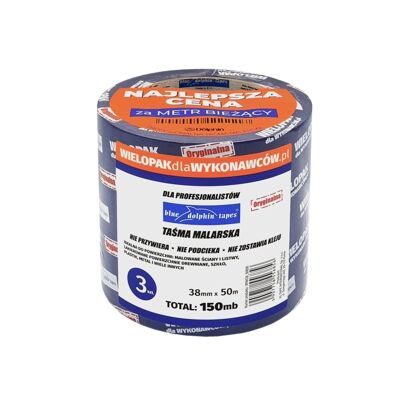 Wielopak taśm malarskich dla Wykonawców 3 x 38 mm x 50 m