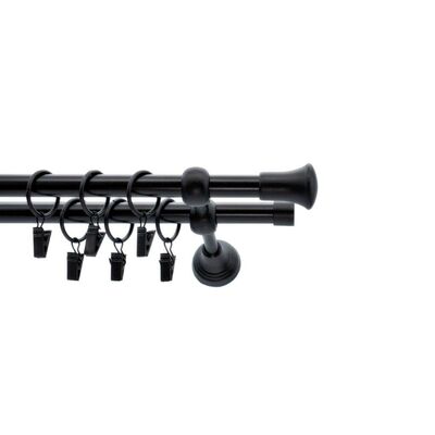 Karnisz kuty 19 mm czarny 2 TRIO 160 cm atena