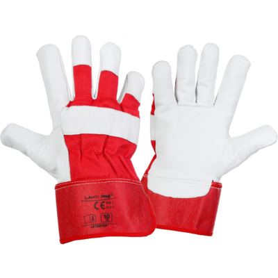 Rękawice ze skóry koziej czerwone L270910P 