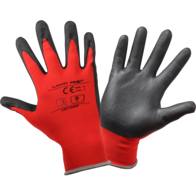 Rękawice nitrylowe czerwono-czarne L221208P 