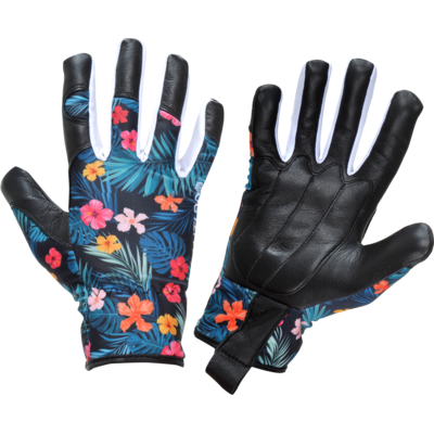 Rękawice skóra kozia kwiatki L272608P 