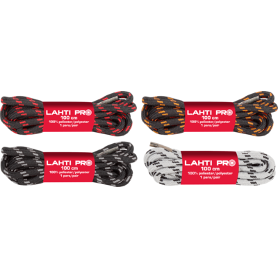 Sznurowadła okrągłe czarno-szare L904025P 150 cm LAHTI PRO