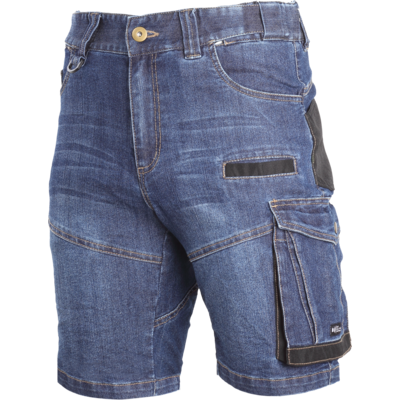 LAHTI PRO Spodenki krótkie jeans niebieskie stretch ze wzmocnieniem 