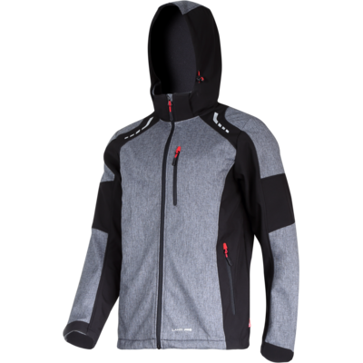 LAHTI PRO Kurtka softshell z kapturem szaro-czarno-czerwona 