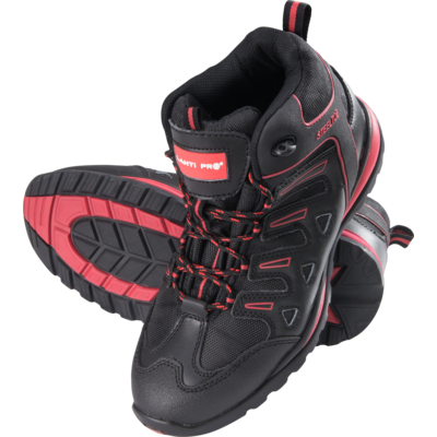 Trzewiki skóra/oxford czarno-czerwone SB SRA 44 CE LAHTI PRO