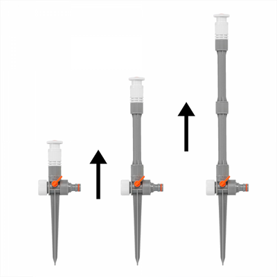 Zraszacz regulowany 0-360° z zaworem i przedłużką 27 cm na kolcu WHITE LINE