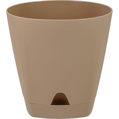 Doniczka plastikowa z podstawką Amsterdam 170 mm/2,5 l mleczna czekolada