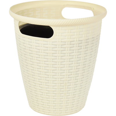 Donica rattanowa D 470 mm / 50 l z doniczką wewnętrzną 27 l kremowy