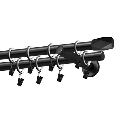 Karnisz podwójny Hex 19 mm czarny 160 cm