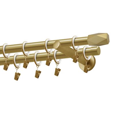 Karnisz podwójny Hex 19 mm złoty 240 cm