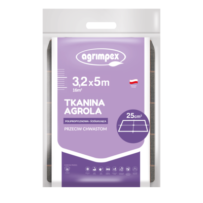Tkanina ogrodnicza czarna 100gr Agrola 2% UV 3,20 x 5 m