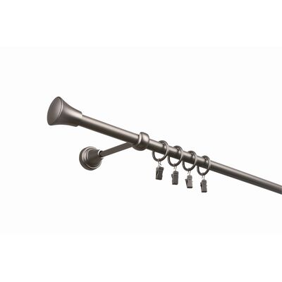 Karnisz pojedynczy 19 mm srebro mat 160 cm żabka prince