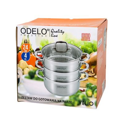 Garnek do gotowania na parze 24 cm 5 l 4 elementy VELIO