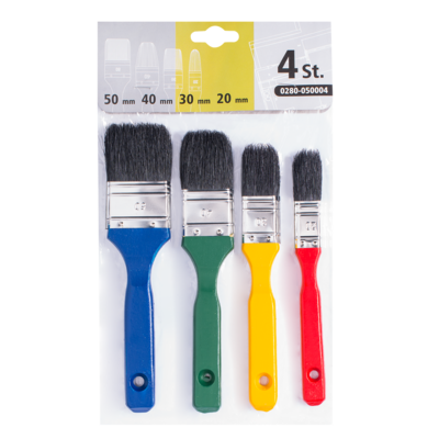 Zestaw pędzli płaskich 4 sztuki