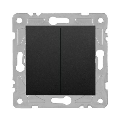 Włącznik podwójny czarny QUAD