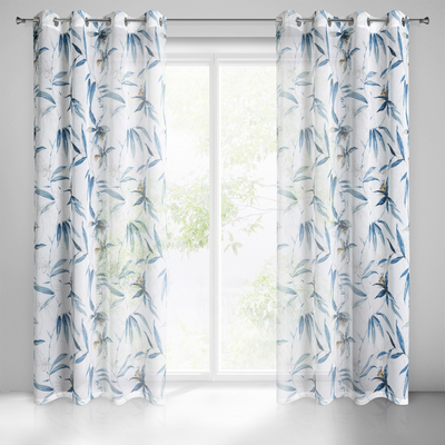 Firana AIDA 140 x 250 cm przelotki biało-niebieski