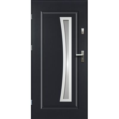 Drzwi zewnętrzne PARYS lakomat inox antracyt 90 lewe RADEX
