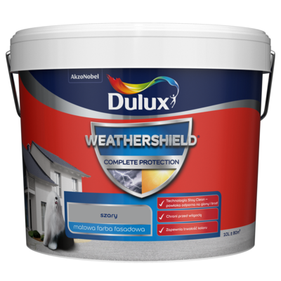 Dulux Farba elewacyjna WEATHERSHIELD COMPLETE szary 10 l