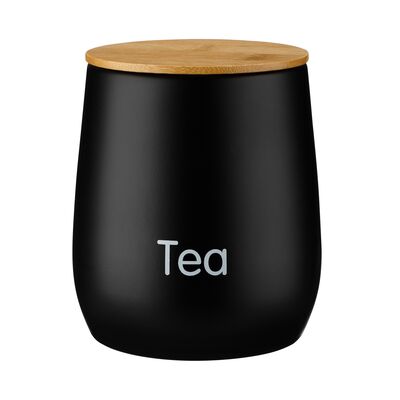 Pojemnik na herbatę MONACO metalowy okrągły czarny
