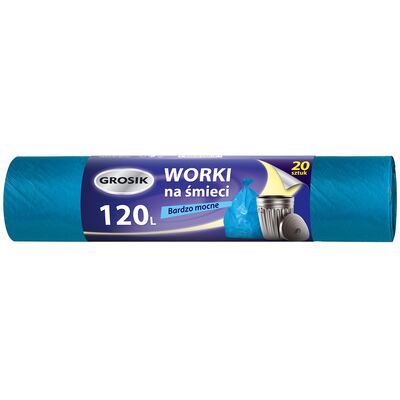 Worki na śmieci HD niebieskie 120 l 20 sztuk