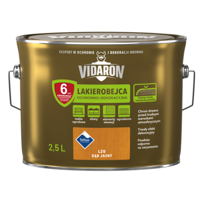 VIDARON Lakierobejca Ochronno-Dekoracyjna Dąb Jasny L20 2,5 l