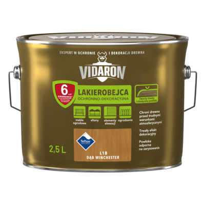 VIDARON Lakierobejca Ochronno-Dekoracyjna Dąb Winchester L18 2,5 l
